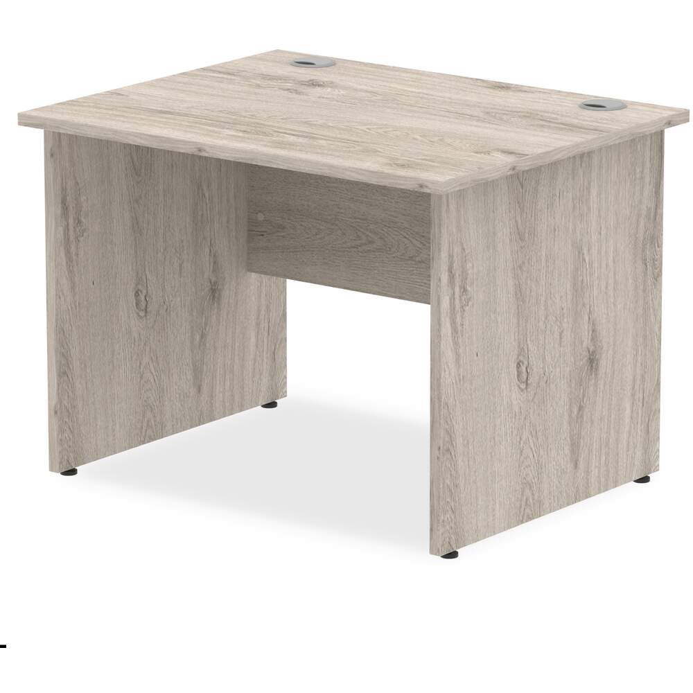 Impulse 1000 x 800mm Straight Desk Grey Oak Top Panel End Leg