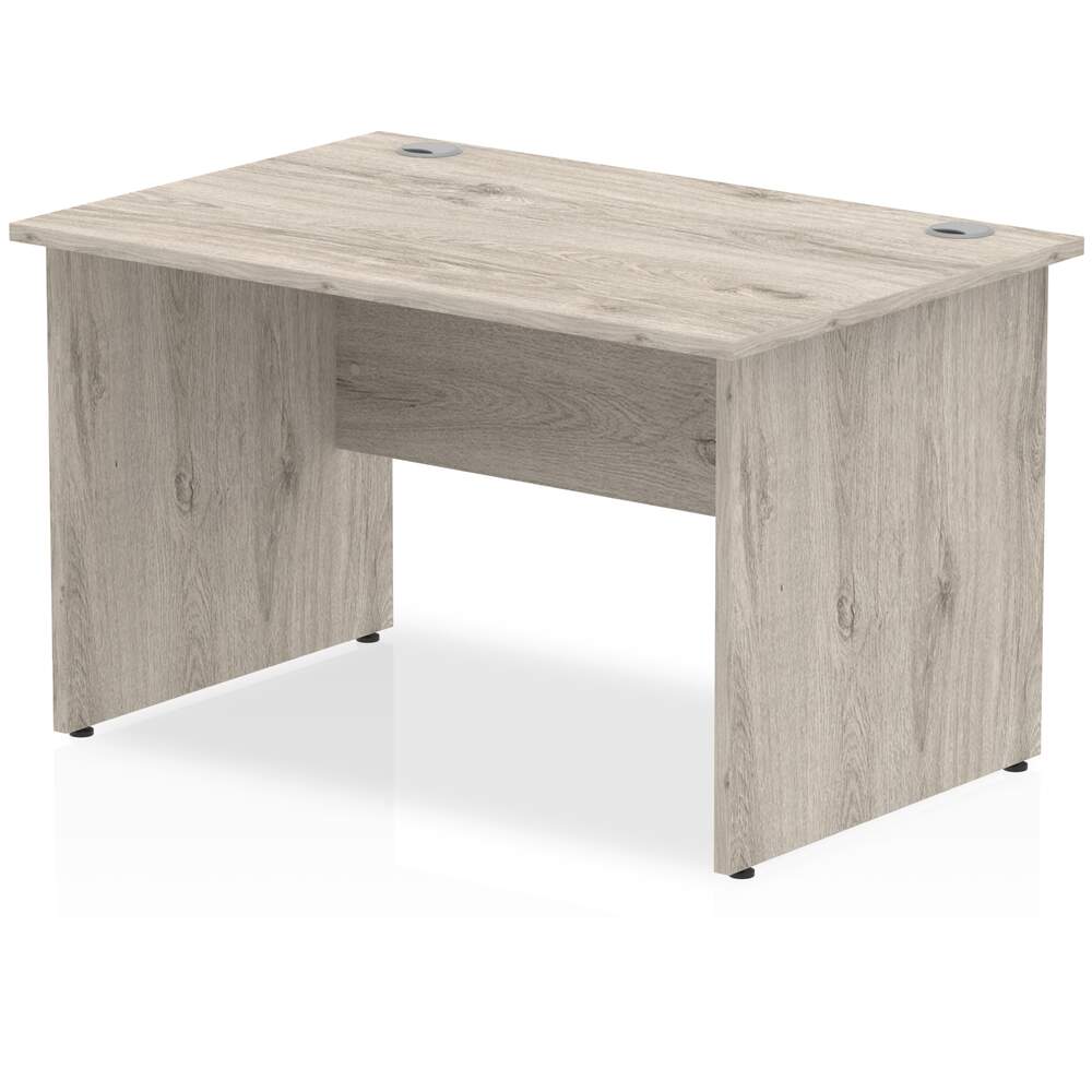 Impulse 1200 x 800mm Straight Desk Grey Oak Top Panel End Leg