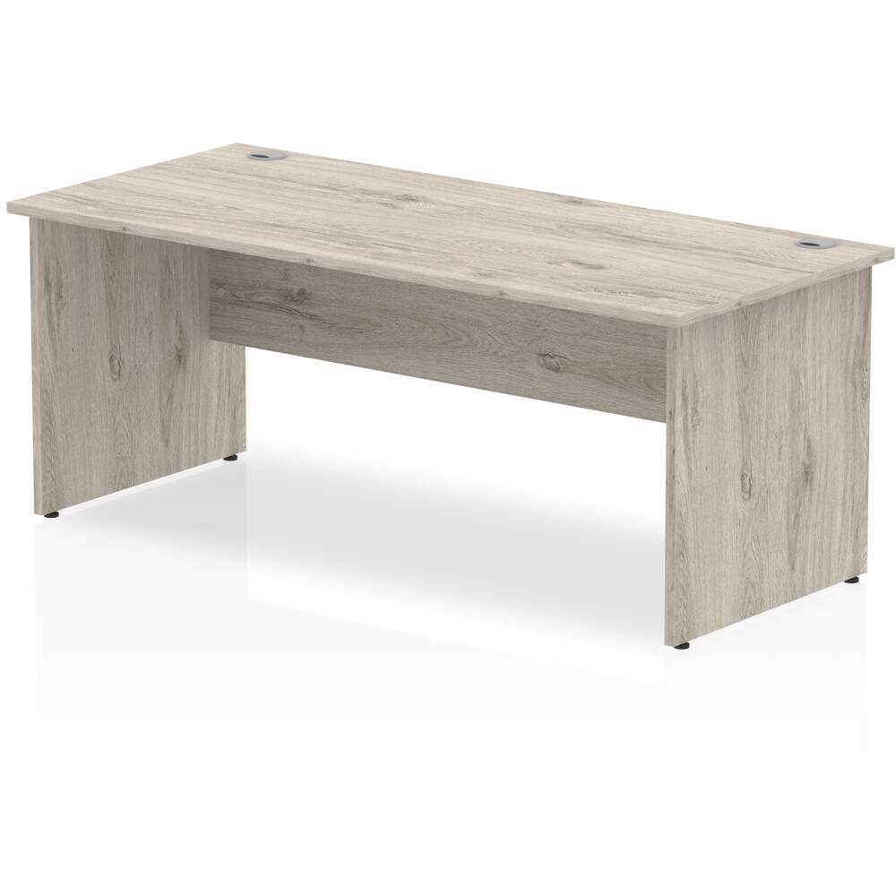 Impulse 1800 x 800mm Straight Desk Grey Oak Top Panel End Leg