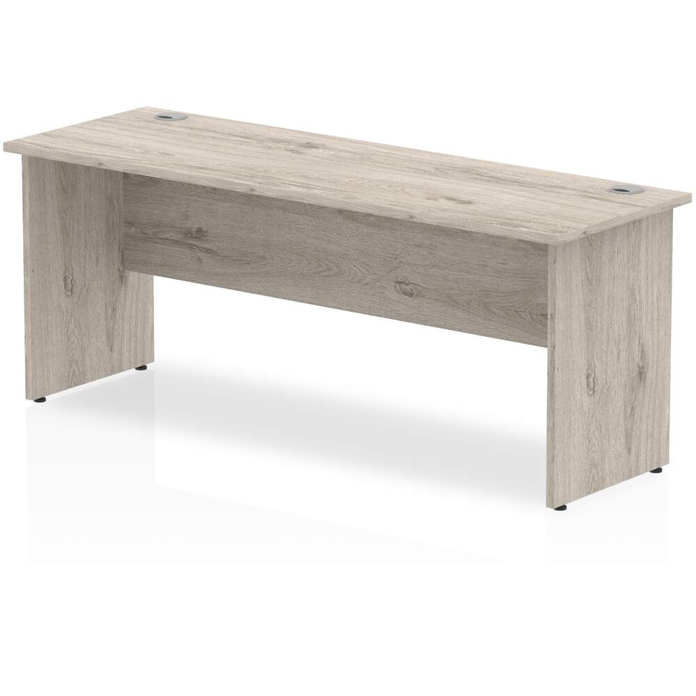 Impulse 1800 x 600mm Straight Desk Grey Oak Top Panel End Leg