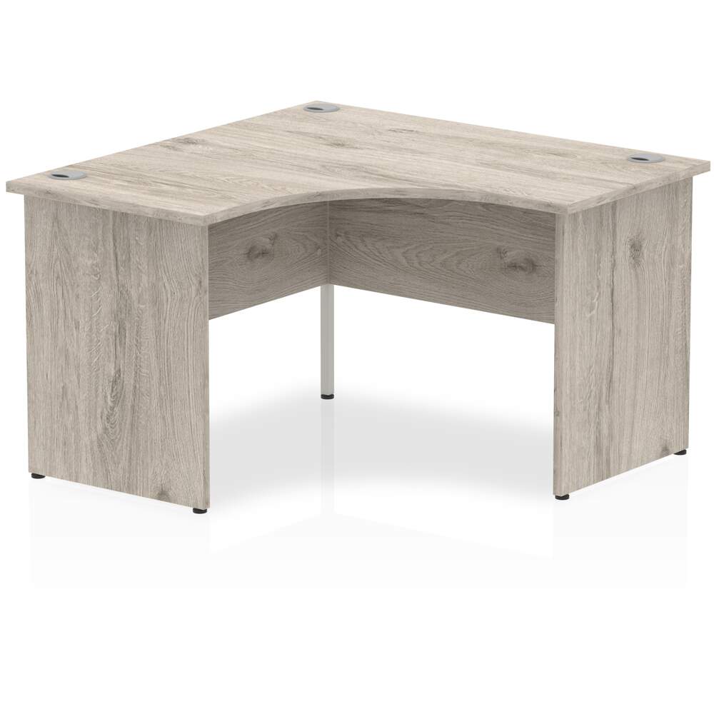 Impulse 1200mm Corner Desk Grey Oak Top Panel End Leg