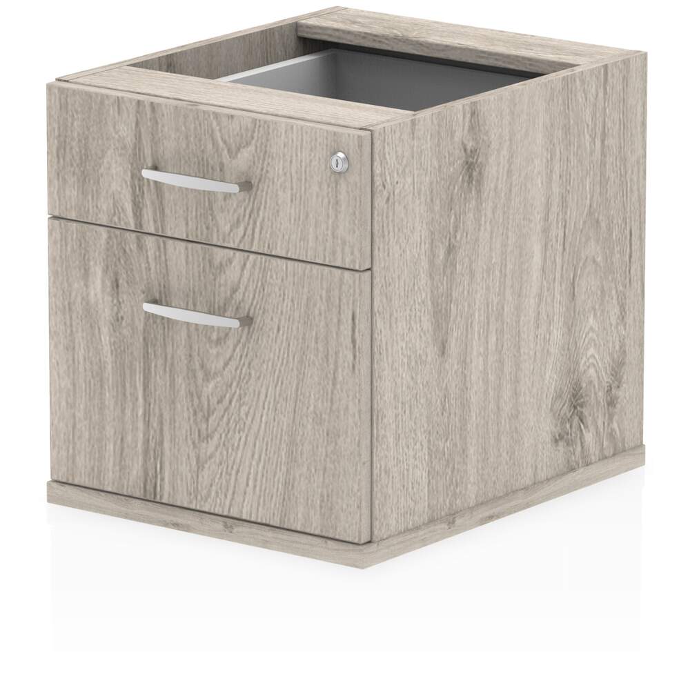 Impulse 2 Drawer Fixed Pedestal Grey Oak