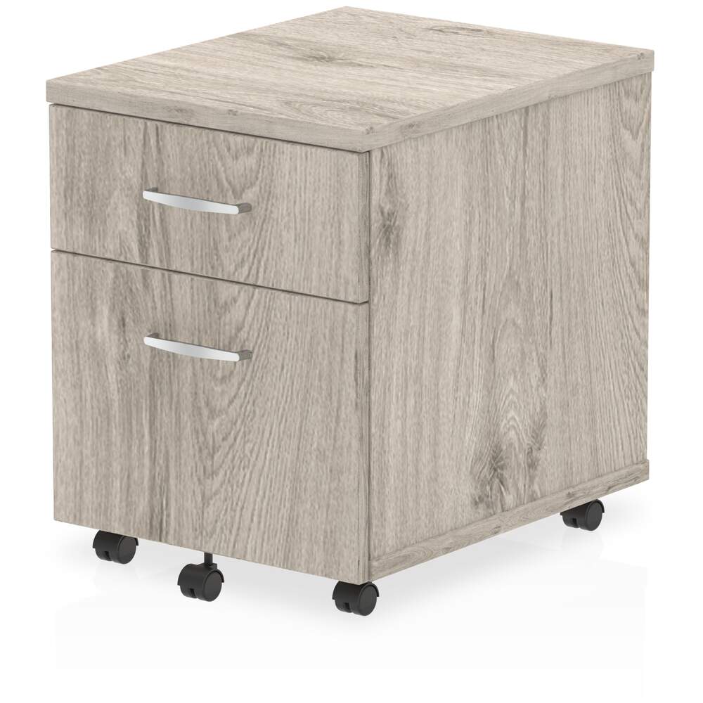 Impulse 2 Drawer Mobile Pedestal Grey Oak