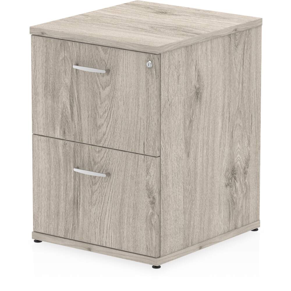 Impulse 2 Drawer Filing Cabinet Grey Oak