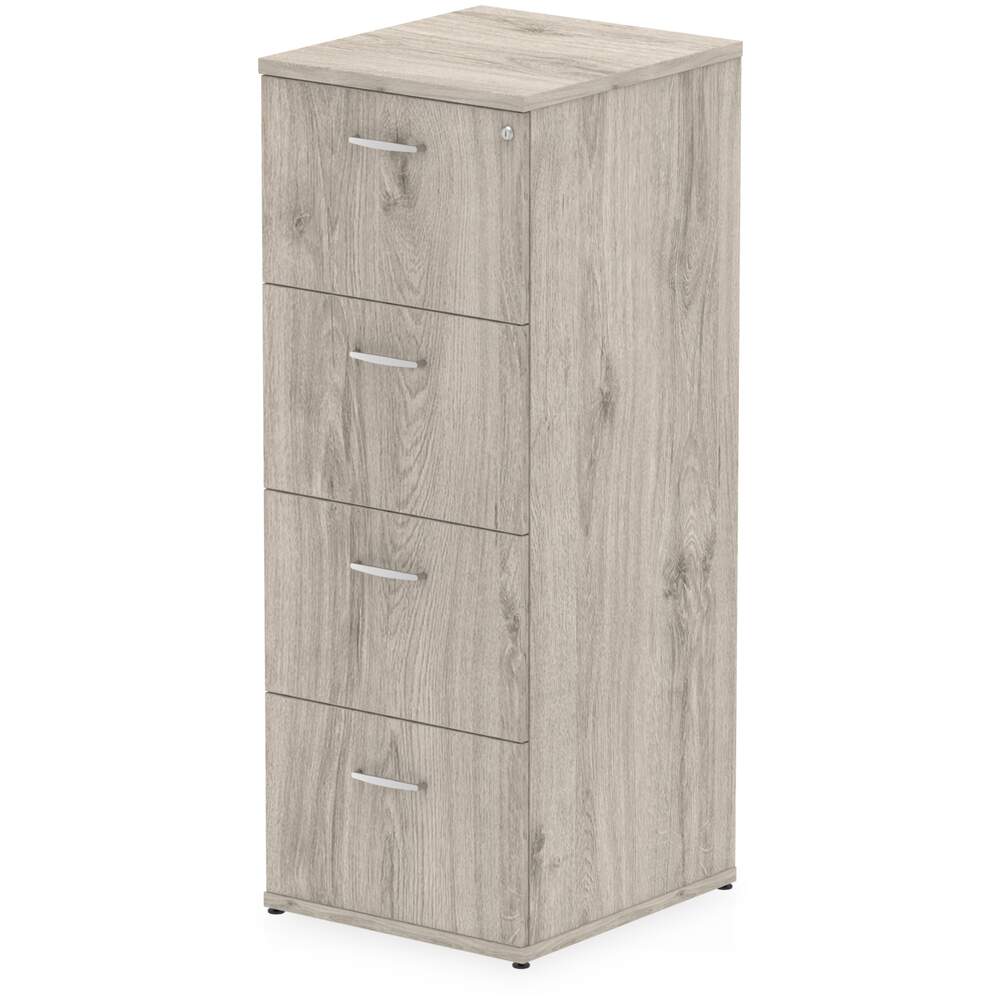 Impulse 4 Drawer Filing Cabinet Grey Oak