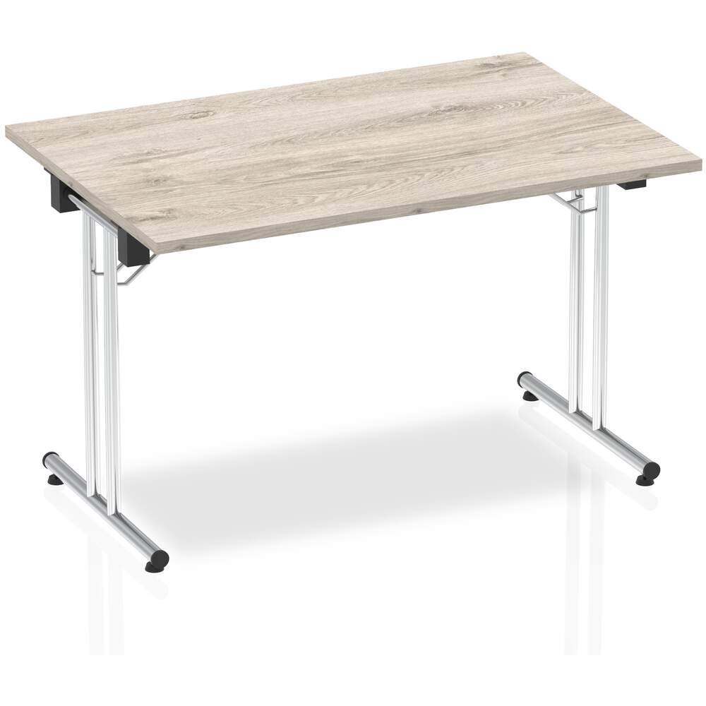 Impulse 1200mm Folding Rectangular Table Grey Oak Top