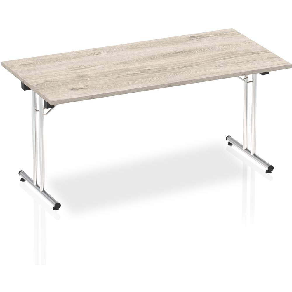 Impulse 1600mm Folding Rectangular Table Grey Oak Top