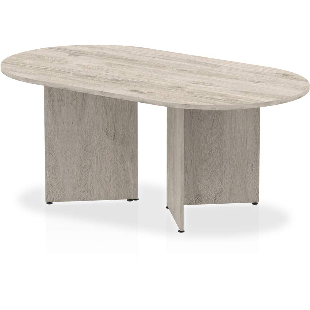 Impulse 1800mm Boardroom Table Grey Oak Top Arrowhead Leg