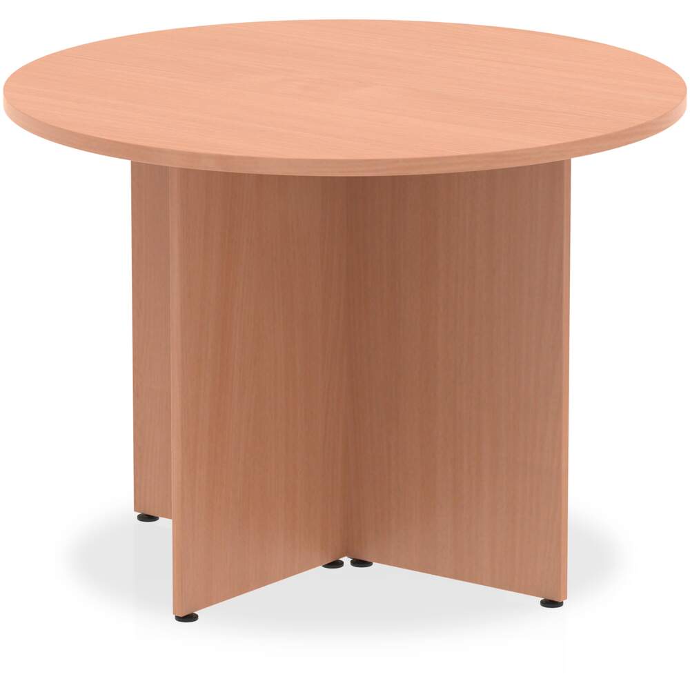 Impulse 1000mm Round Table Beech Top Arrowhead Leg