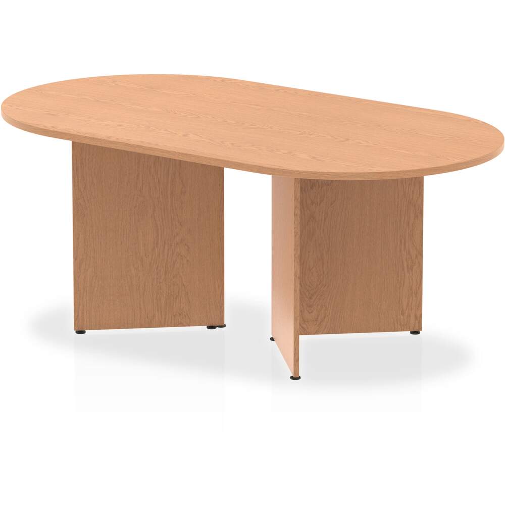 Impulse 1800mm Boardroom Table Oak Top Arrowhead Leg