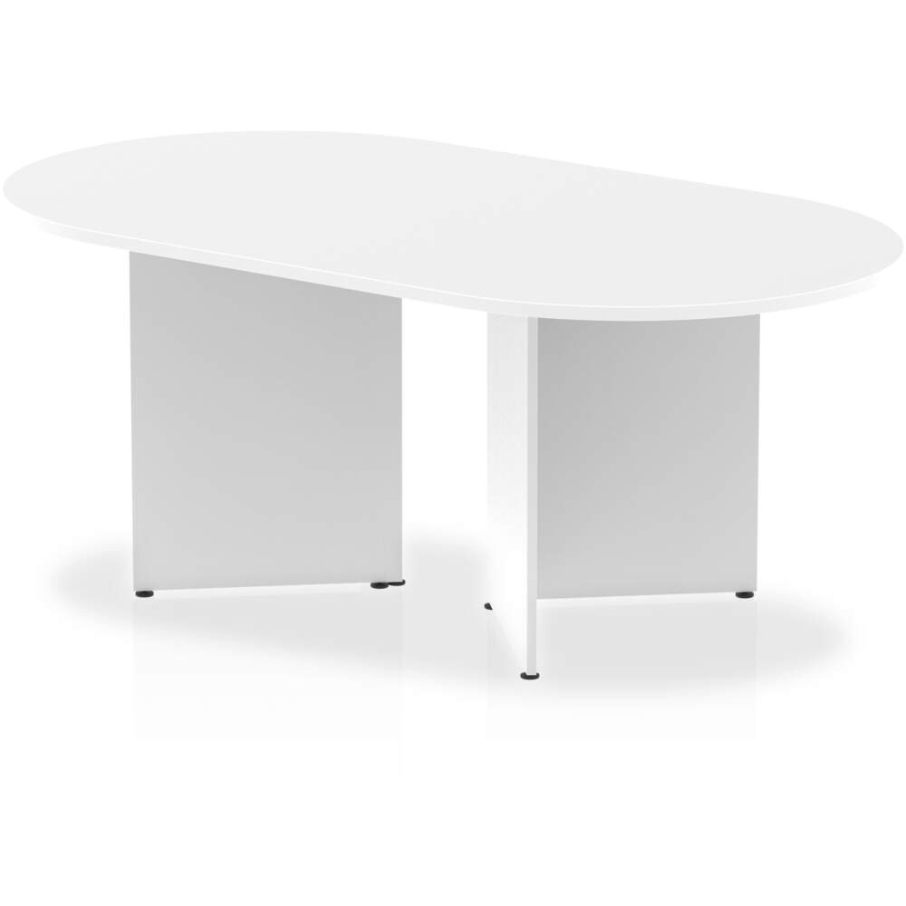 Impulse 1800mm Boardroom Table White Top Arrowhead Leg