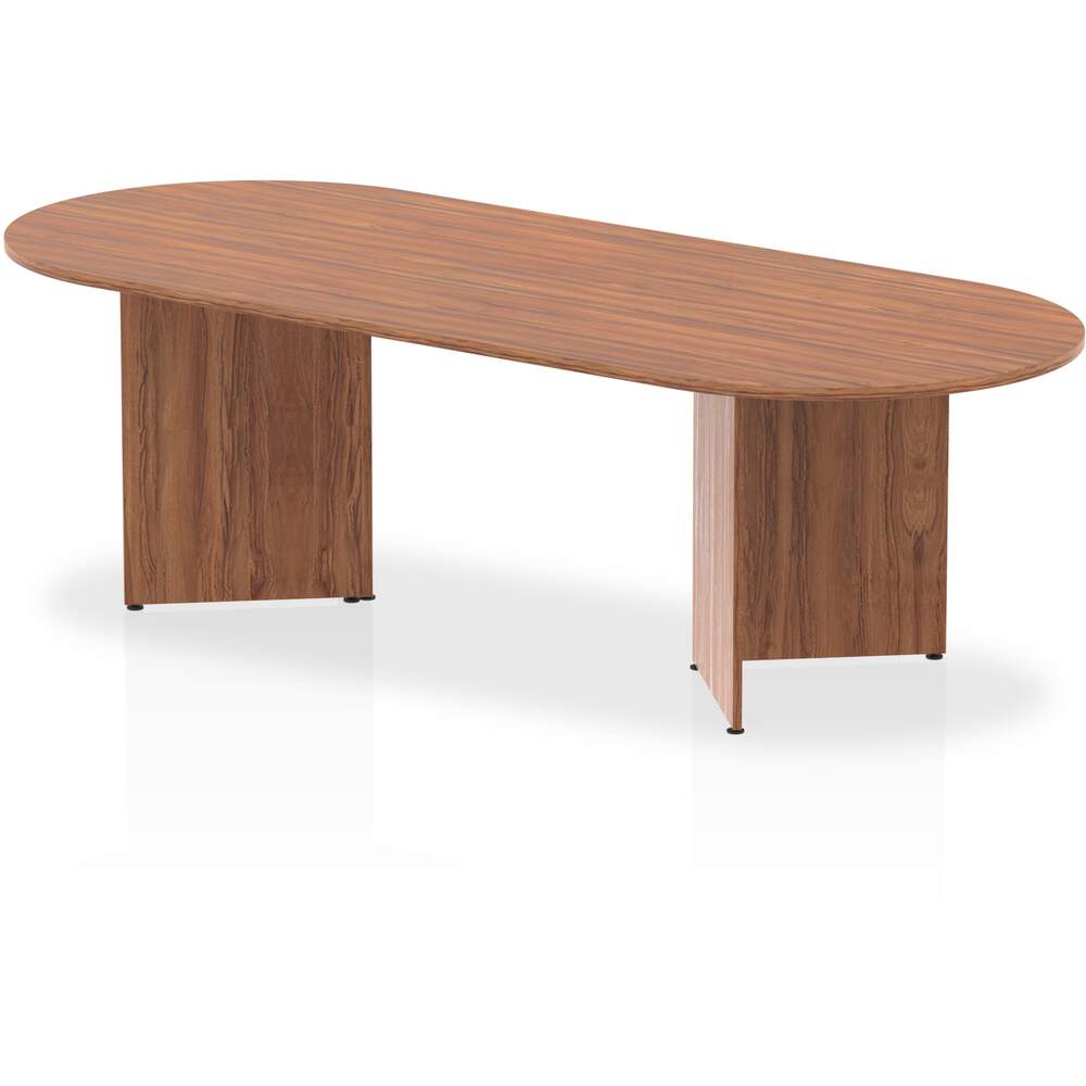 Impulse 2400mm Boardroom Table Walnut Top Arrowhead Leg