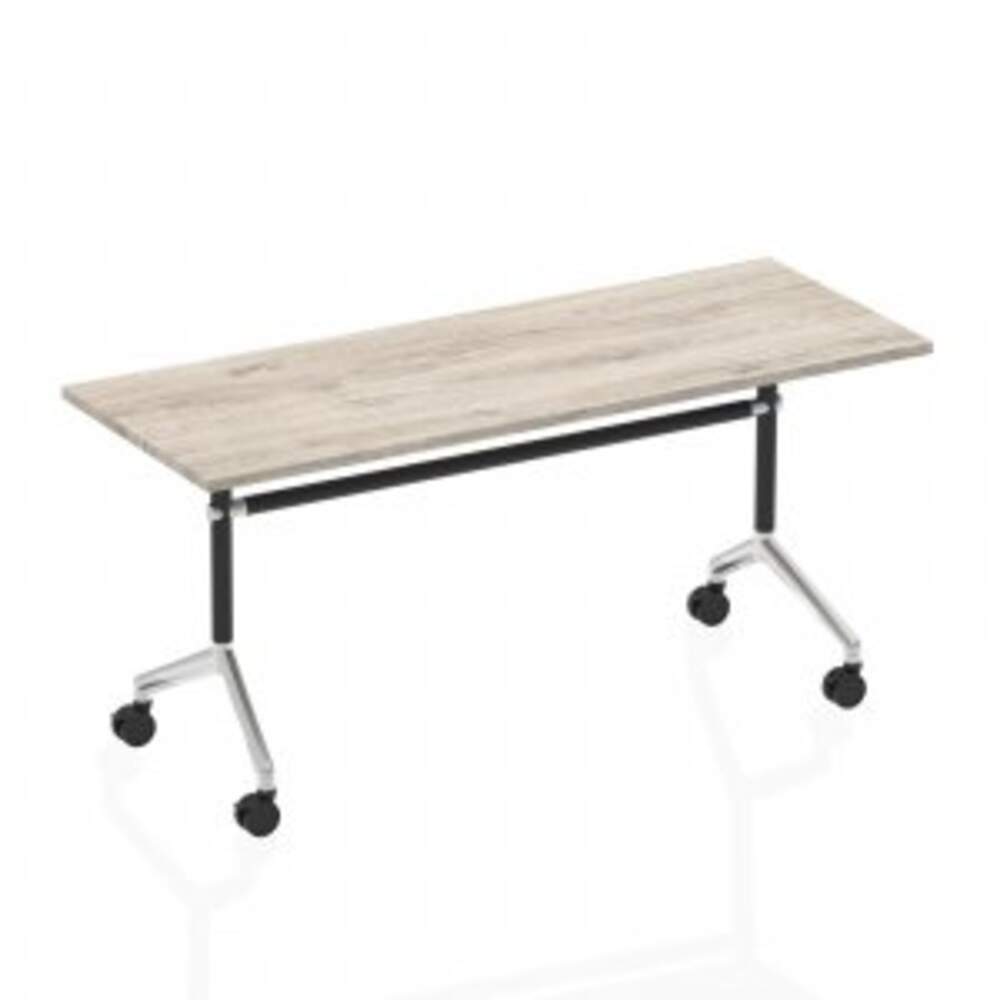 Impulse 1600mm Flip Top Rectangular Table Grey Oak Top