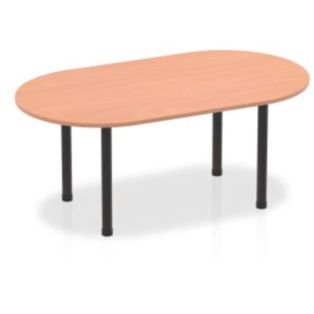Impulse 1800mm Boardroom Table Beech Top Black Post Leg