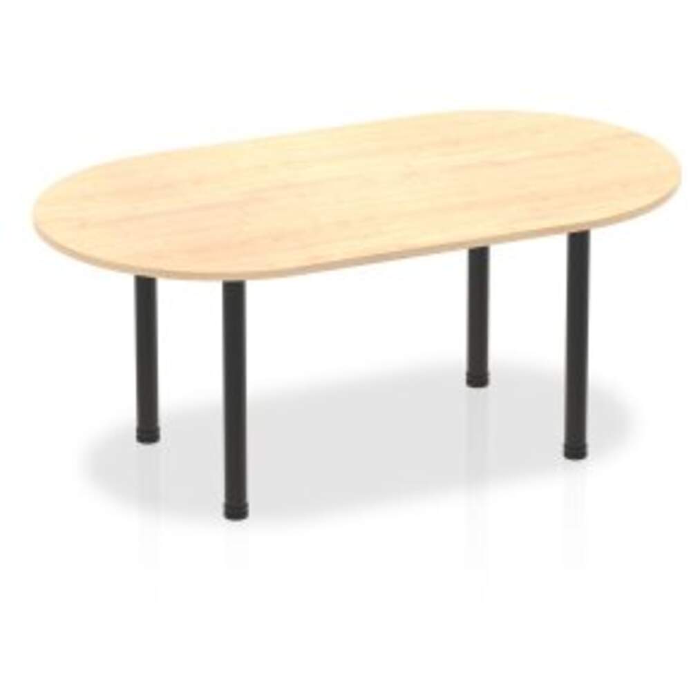 Impulse 1800mm Boardroom Table Maple Top Black Post Leg