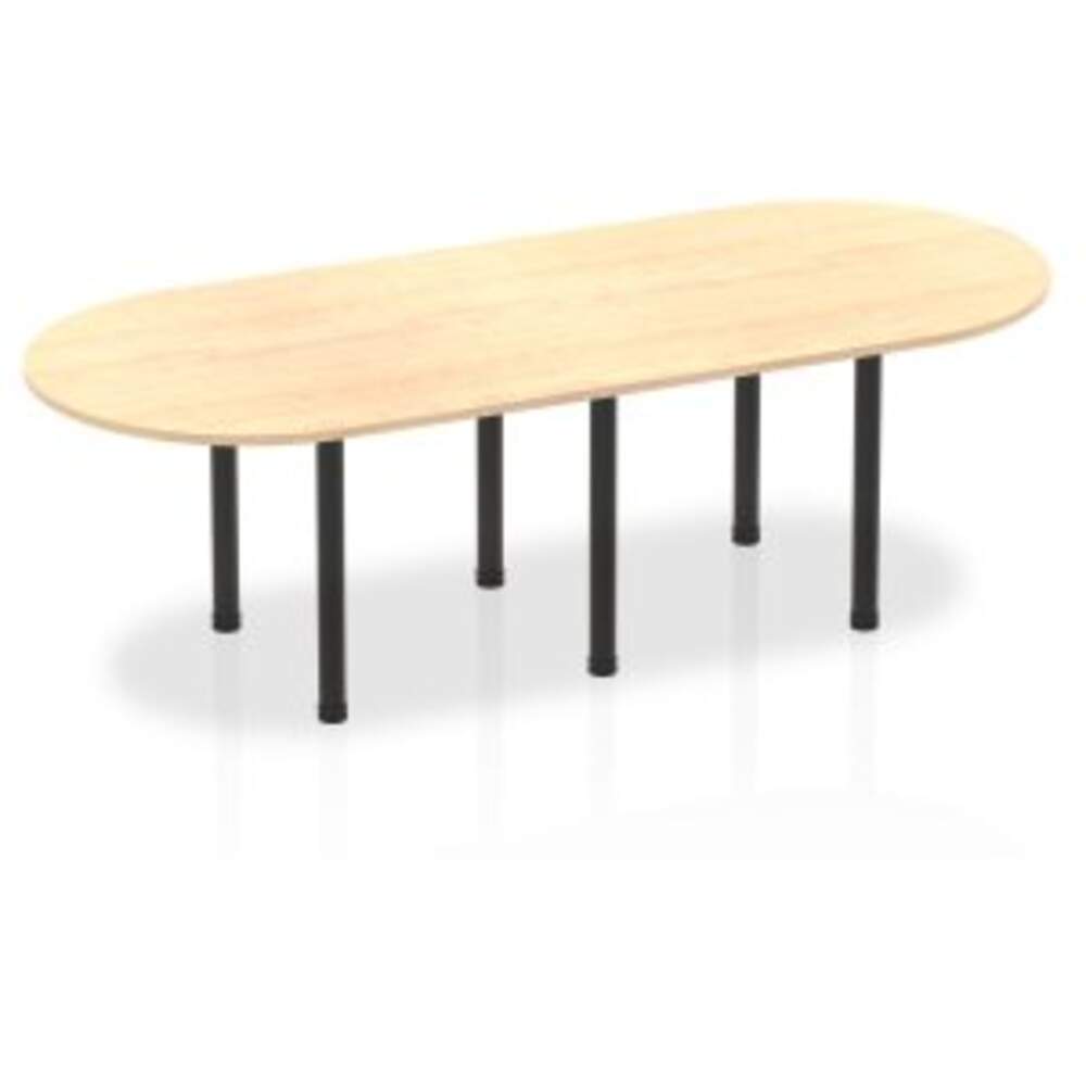 Impulse 1800mm Boardroom Table Maple Top White Post Leg