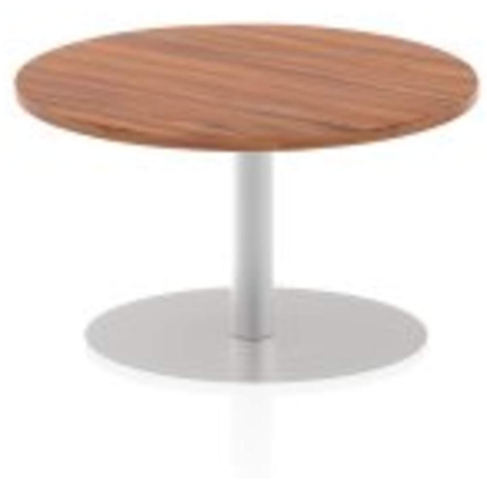 Italia 800mm Poseur Round Table Walnut Top 475mm High Leg