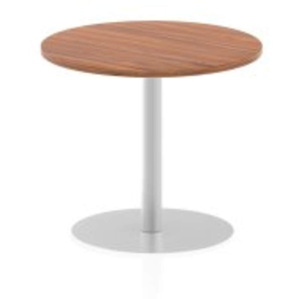 Italia 800mm Poseur Round Table Walnut Top 725mm High Leg