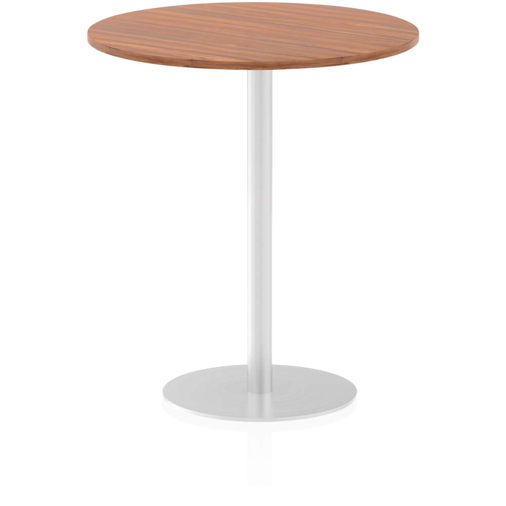 Italia 1000mm Poseur Round Table Walnut Top 1145mm High Leg