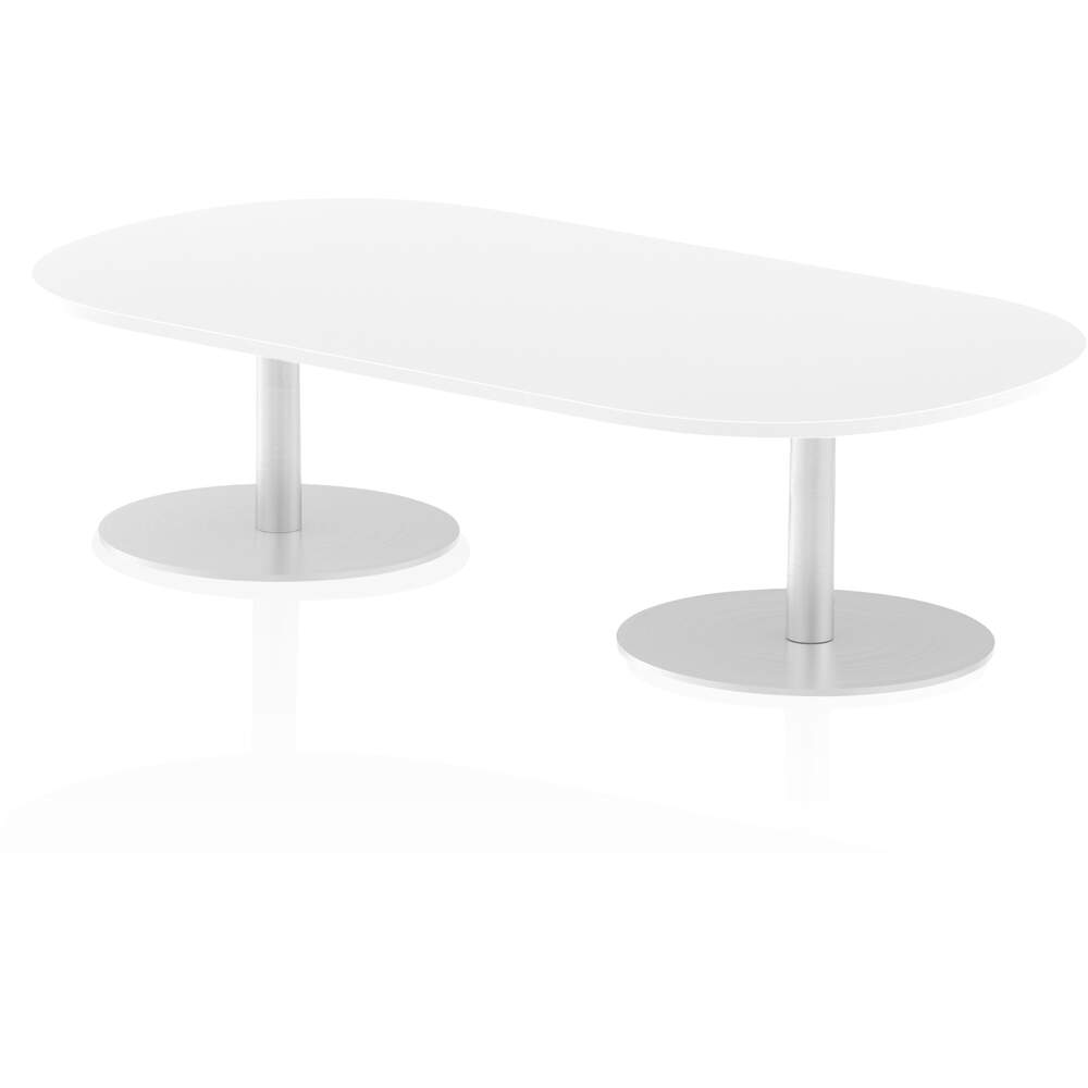 Italia 1800mm Poseur Boardroom Table White Top 475mm High Leg