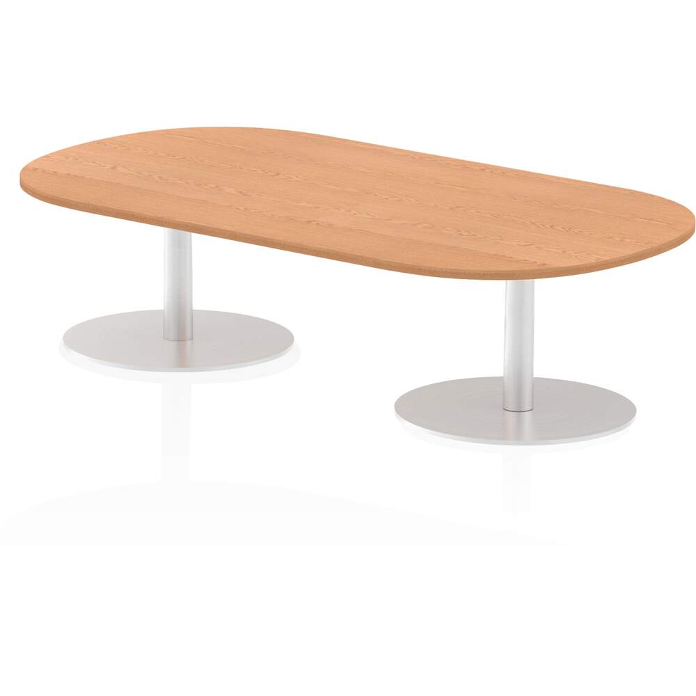 Italia 1800mm Poseur Boardroom Table Oak Top 475mm High Leg