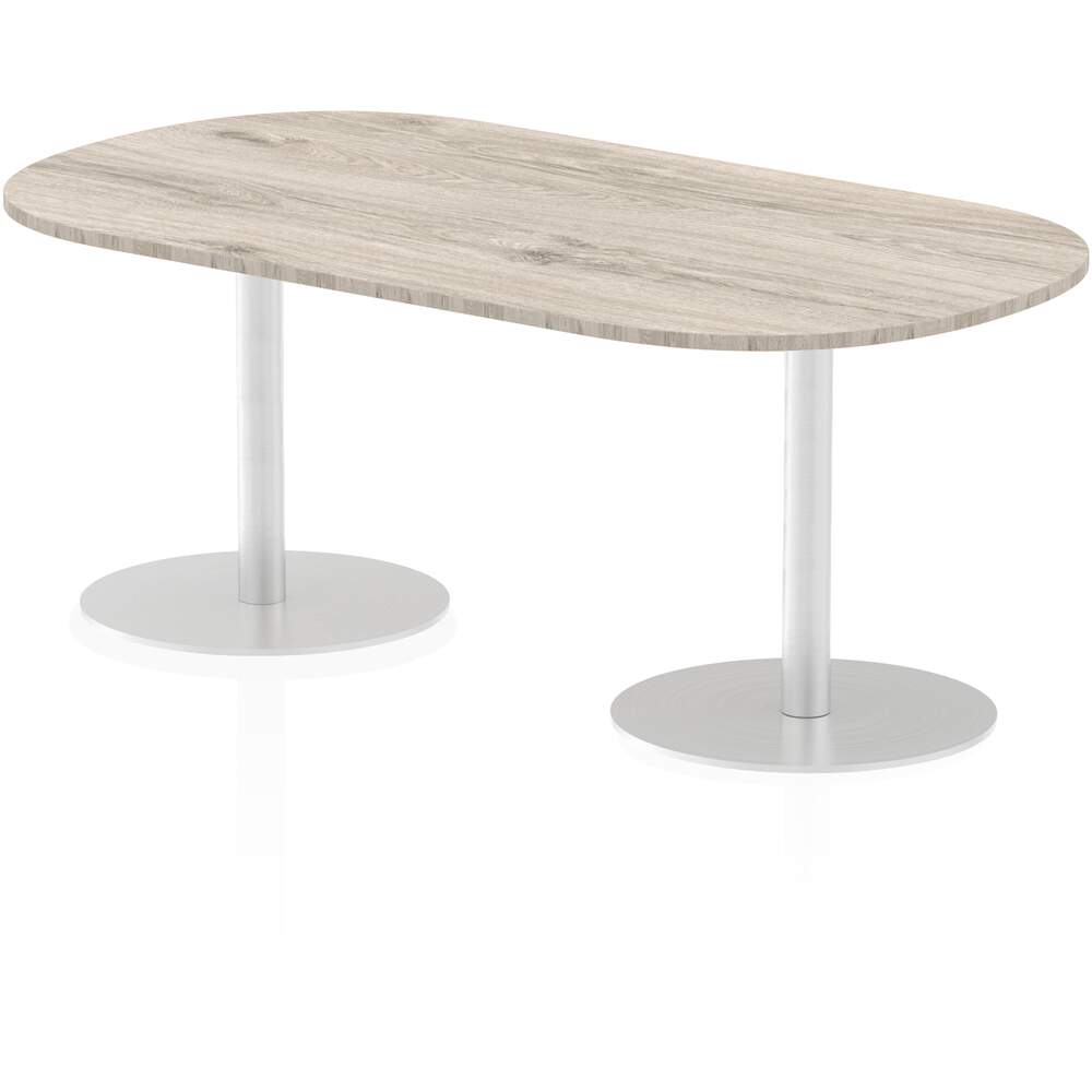 Italia 1800mm Poseur Boardroom Table Grey Oak Top 725mm High Leg