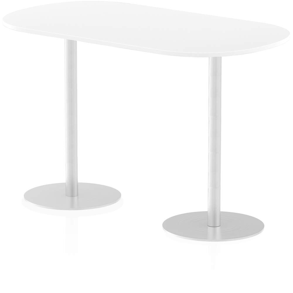Italia 1800mm Poseur Boardroom Table White Top 1145mm High Leg