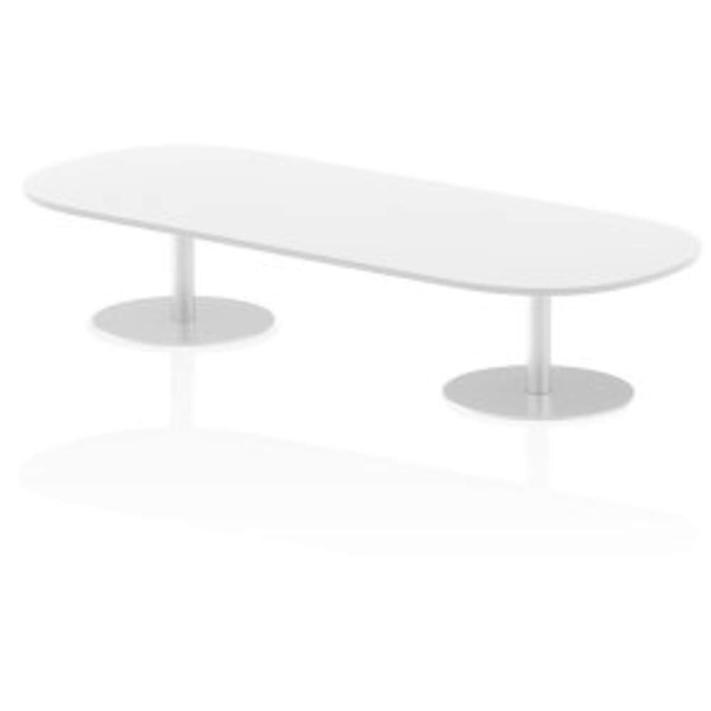 Italia 2400mm Poseur Boardroom Table White Top 475mm High Leg