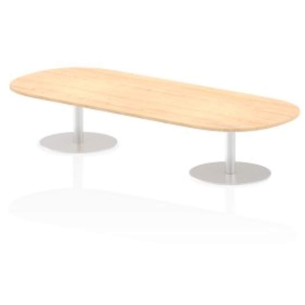Italia 2400mm Poseur Boardroom Table Maple Top 475mm High Leg