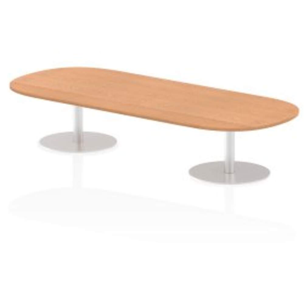 Italia 2400mm Poseur Boardroom Table Oak Top 475mm High Leg