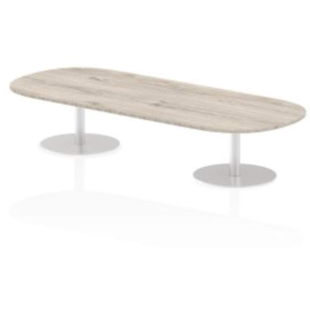 Italia 2400mm Poseur Boardroom Table Grey Oak Top 475mm High Leg