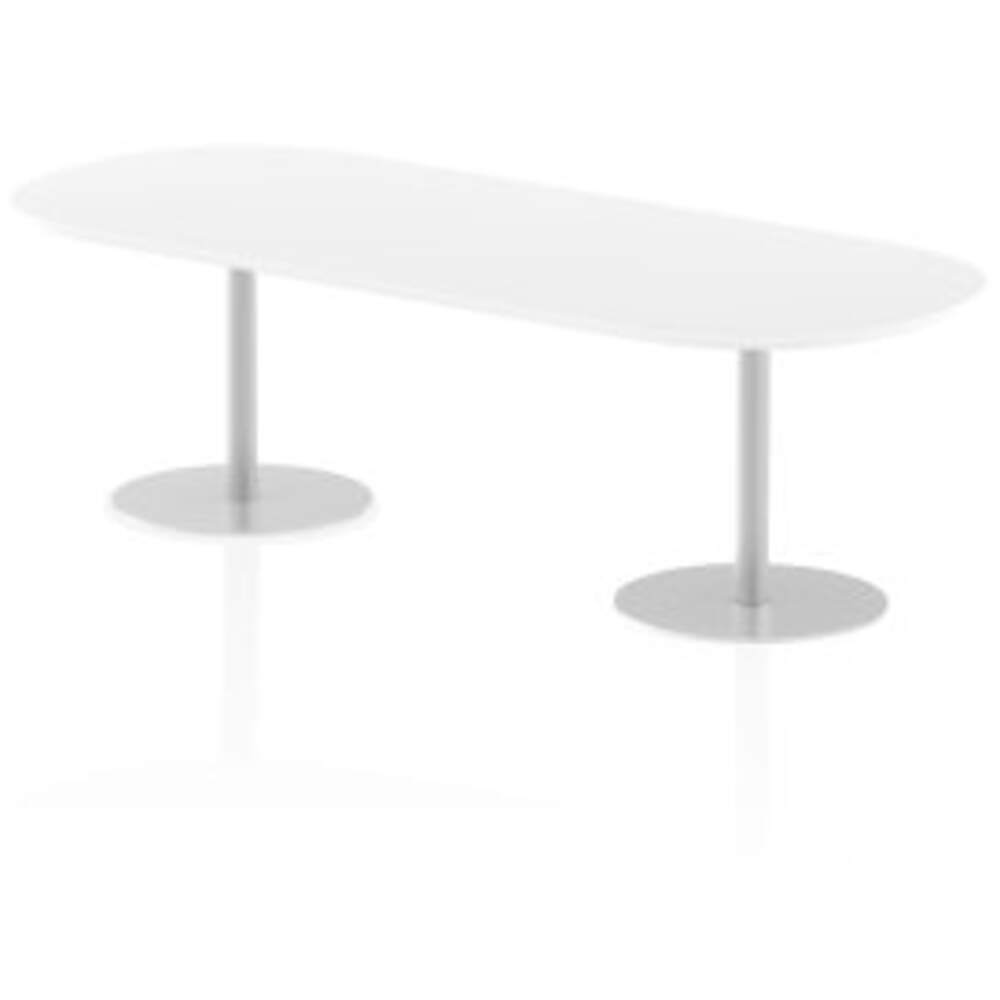 Italia 2400mm Poseur Boardroom Table White Top 725mm High Leg
