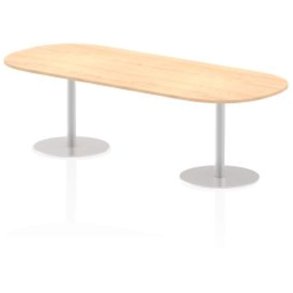 Italia 2400mm Poseur Boardroom Table Maple Top 725mm High Leg