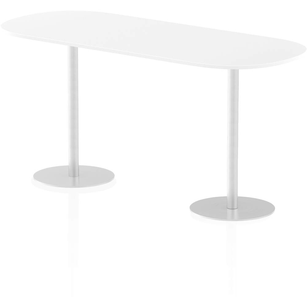 Italia 2400mm Poseur Boardroom Table White Top 1145mm High Leg