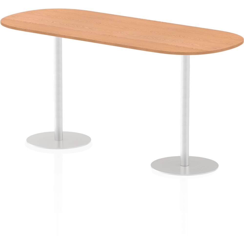 Italia 2400mm Poseur Boardroom Table Oak Top 1145mm High Leg