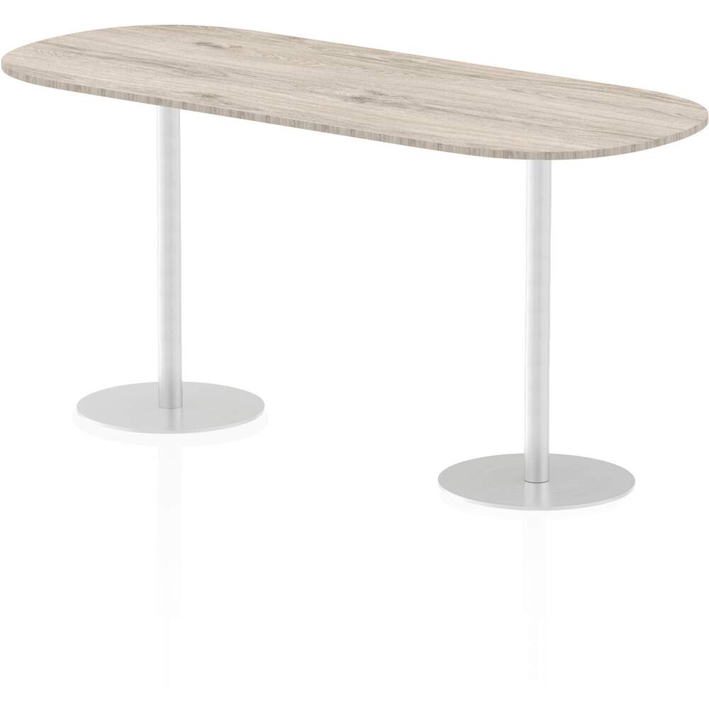 Italia 2400mm Poseur Boardroom Table Grey Oak Top 1145mm High Leg