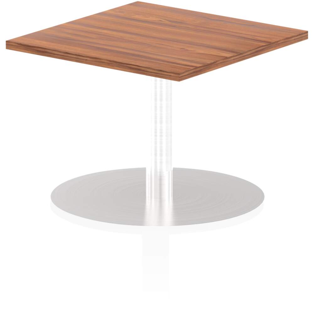 Italia 600mm Poseur Square Table Walnut Top 475mm High Leg