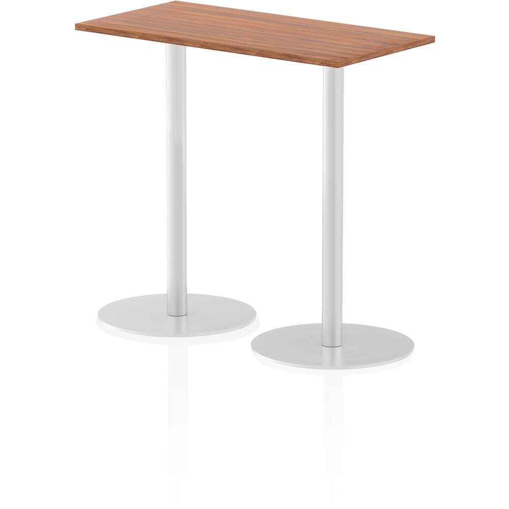 Italia 1200 x 600mm Poseur Rectangular Table Walnut Top 1145mm High Leg