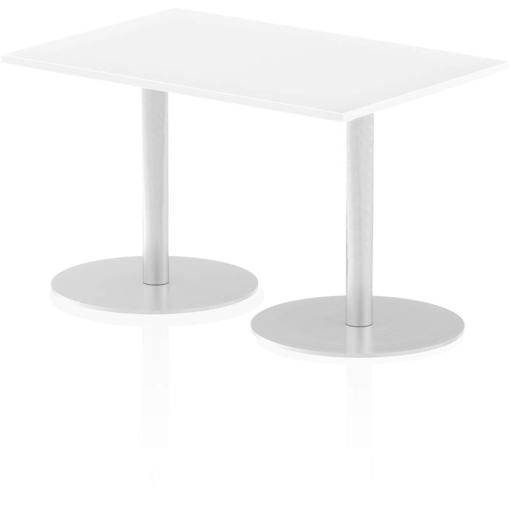 Italia 1200 x 800mm Poseur Rectangular Table White Top 725mm High Leg