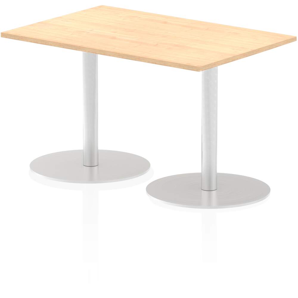Italia 1200 x 800mm Poseur Rectangular Table Maple Top 725mm High Leg