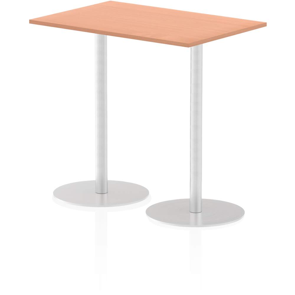 Italia 1200 x 800mm Poseur Rectangular Table Beech Top 1145mm High Leg
