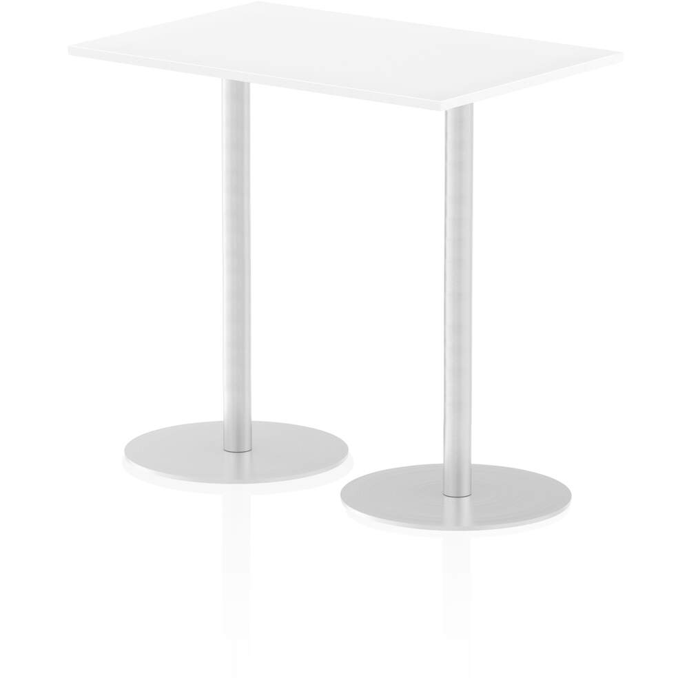 Italia 1200 x 800mm Poseur Rectangular Table White Top 1145mm High Leg