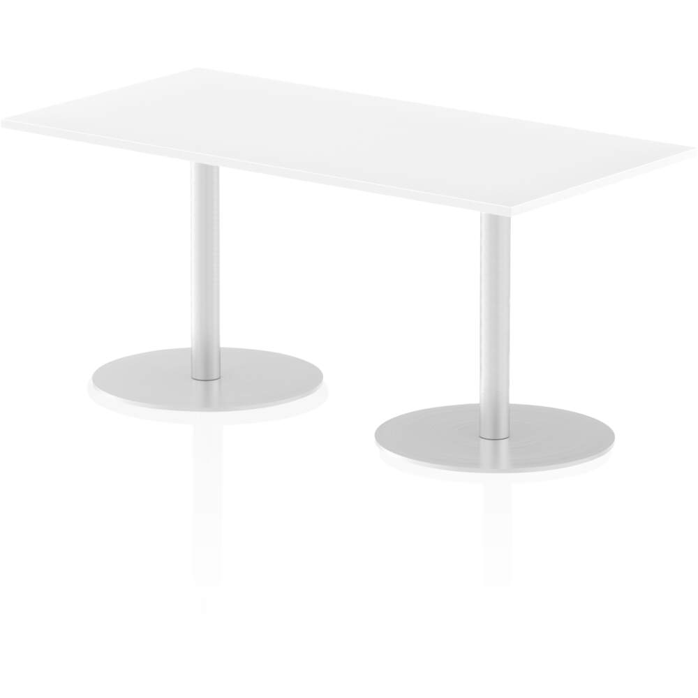 Italia 1600 x 800mm Poseur Rectangular Table White Top 725mm High Leg