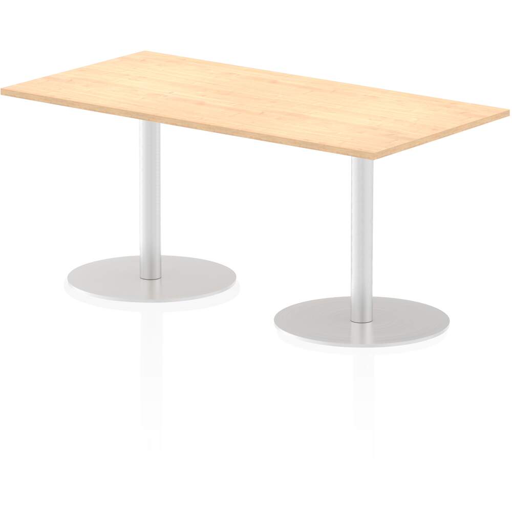 Italia 1600 x 800mm Poseur Rectangular Table Maple Top 725mm High Leg