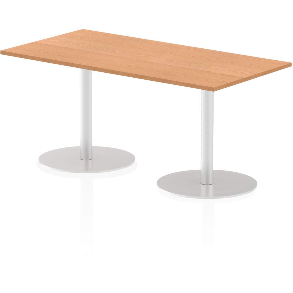 Italia 1600 x 800mm Poseur Rectangular Table Oak Top 725mm High Leg