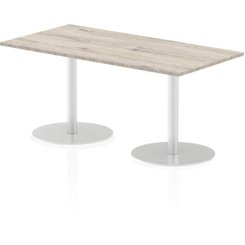 Italia 1600 x 800mm Poseur Rectangular Table Grey Oak Top 725mm High Leg