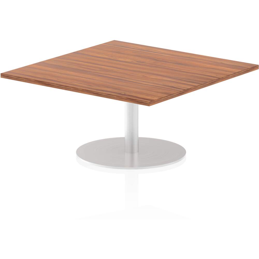 Italia 1000mm Poseur Square Table Walnut Top 475mm High Leg