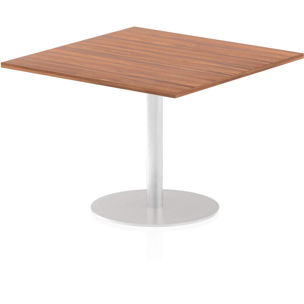 Italia 1000mm Poseur Square Table Walnut Top 725mm High Leg