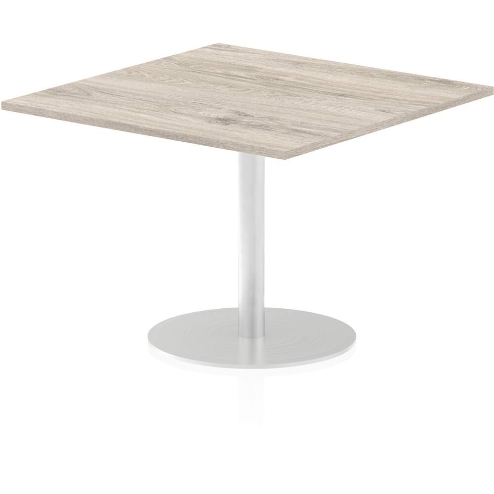 Italia 1000mm Poseur Square Table Grey Oak Top 725mm High Leg