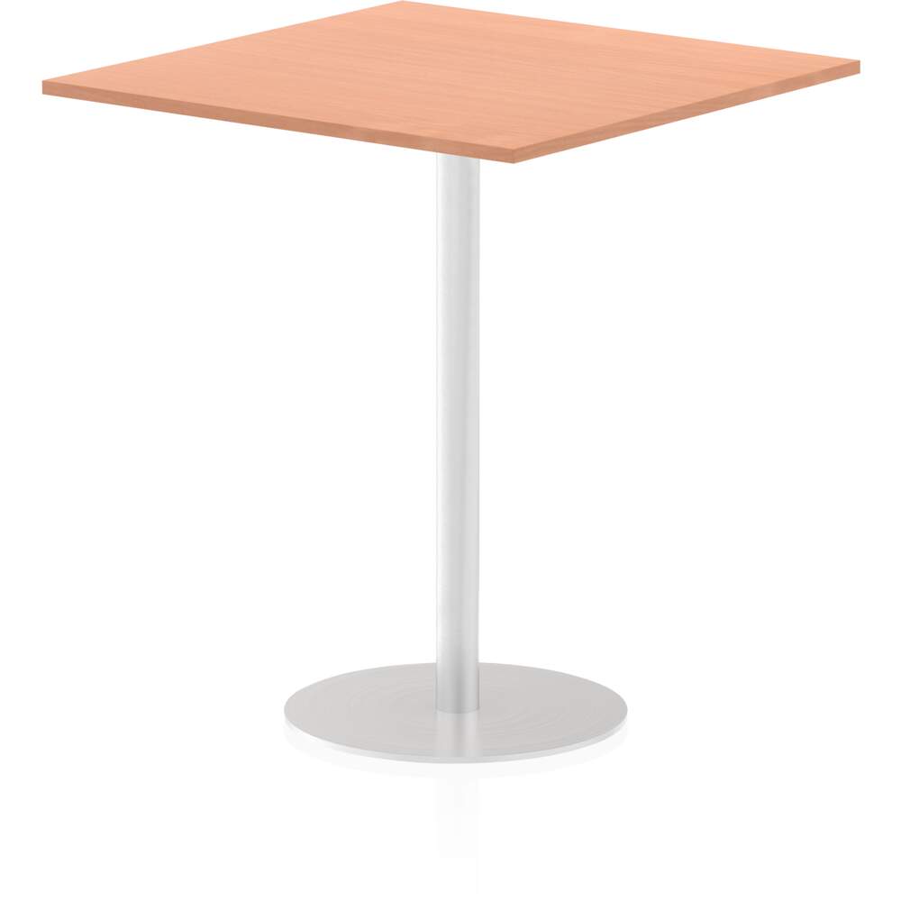 Italia 1000mm Poseur Square Table Beech Top 1145mm High Leg